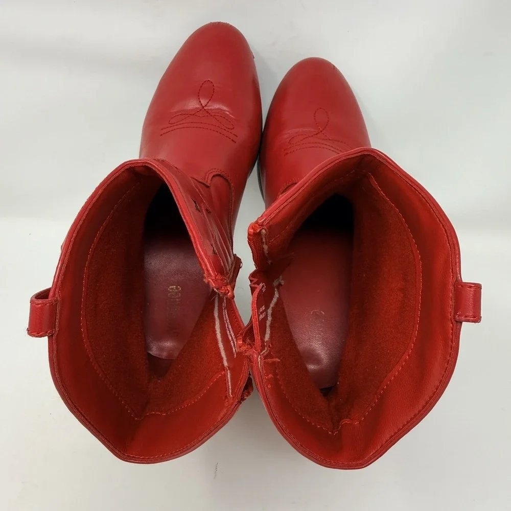 Gymboree Girls Cowboy Boots Size‎ 2 Red Star Glitter Cowgirl Zipper Booties